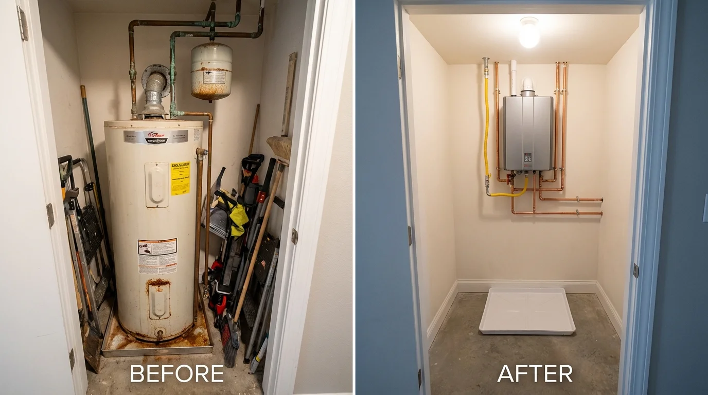Tank water heater versus wall-mounted tankless unit comparison for Stratford, OK homeowners